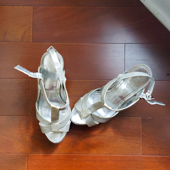 Silver Glitter Stilletto Heels - Picture 3 of 3